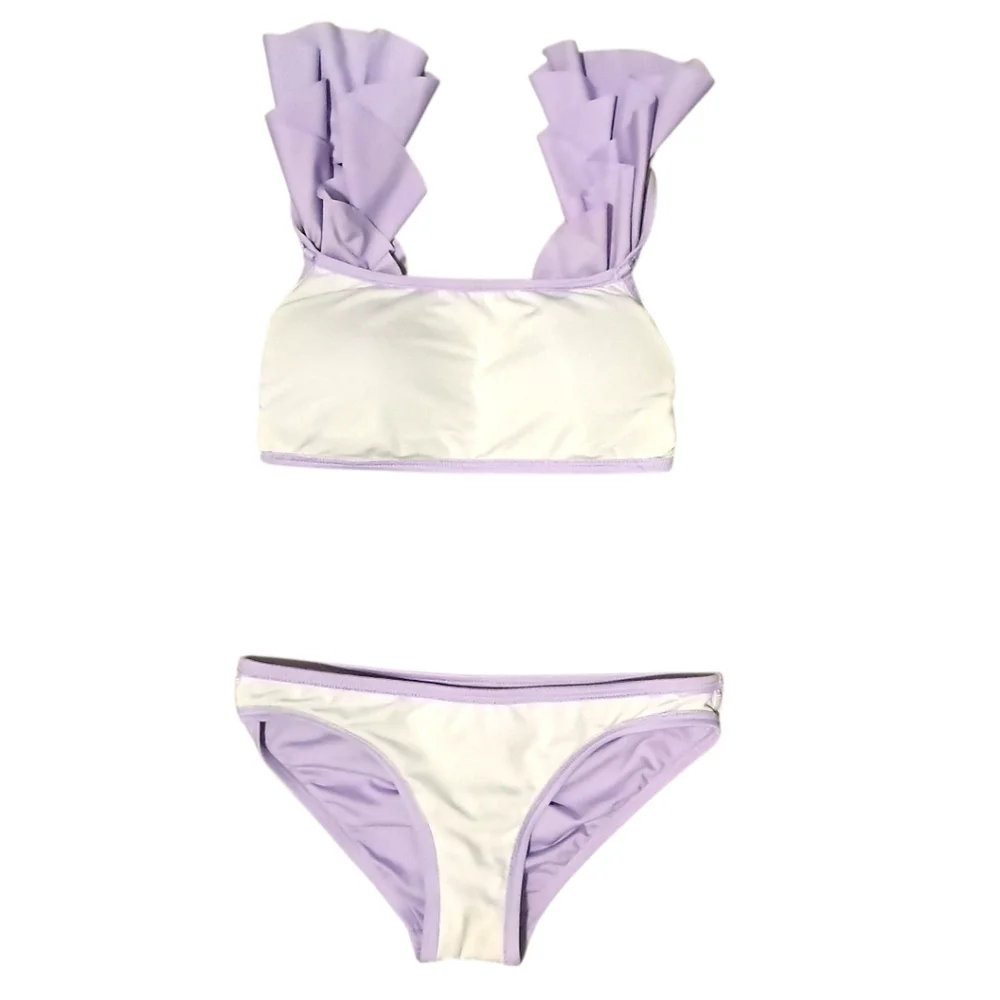 Vince Camuto Off The Shoulder Ruffle Bandeau Top & Hipster Bottom 2 Piece Set